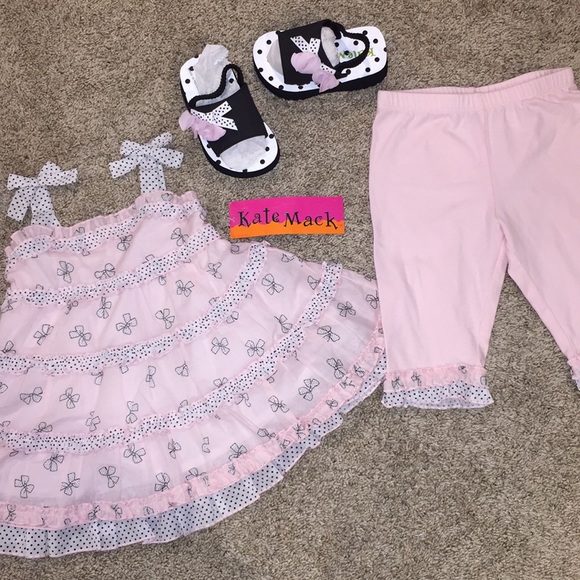 New Kate Mack Bow Peep Outfit with w/ Sandals Cute - Picture 8 of 8